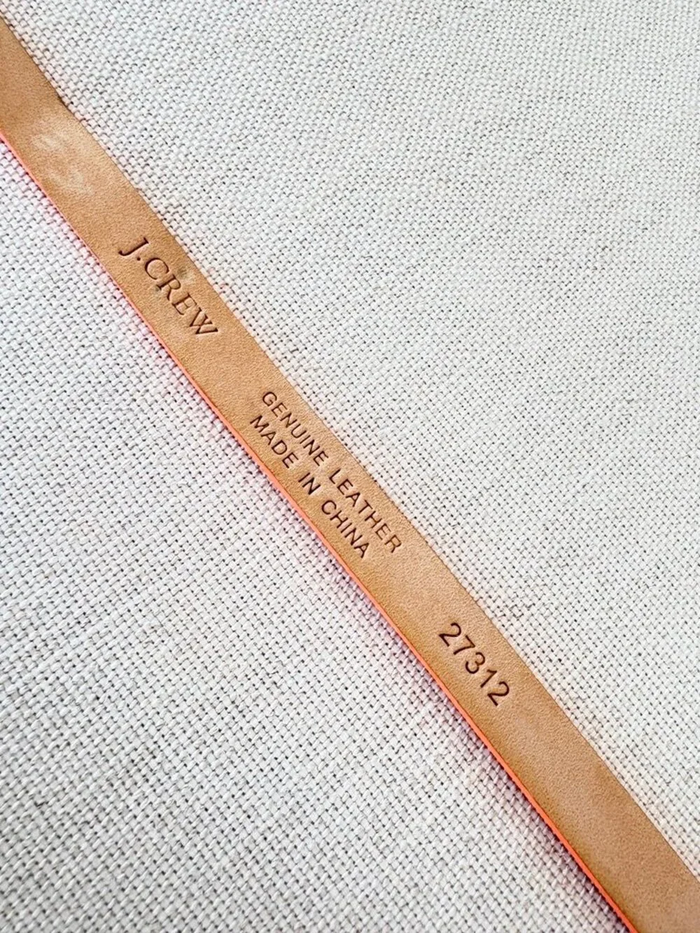 J. Crew Skinny Leather Belt in Neon Orange, Medium